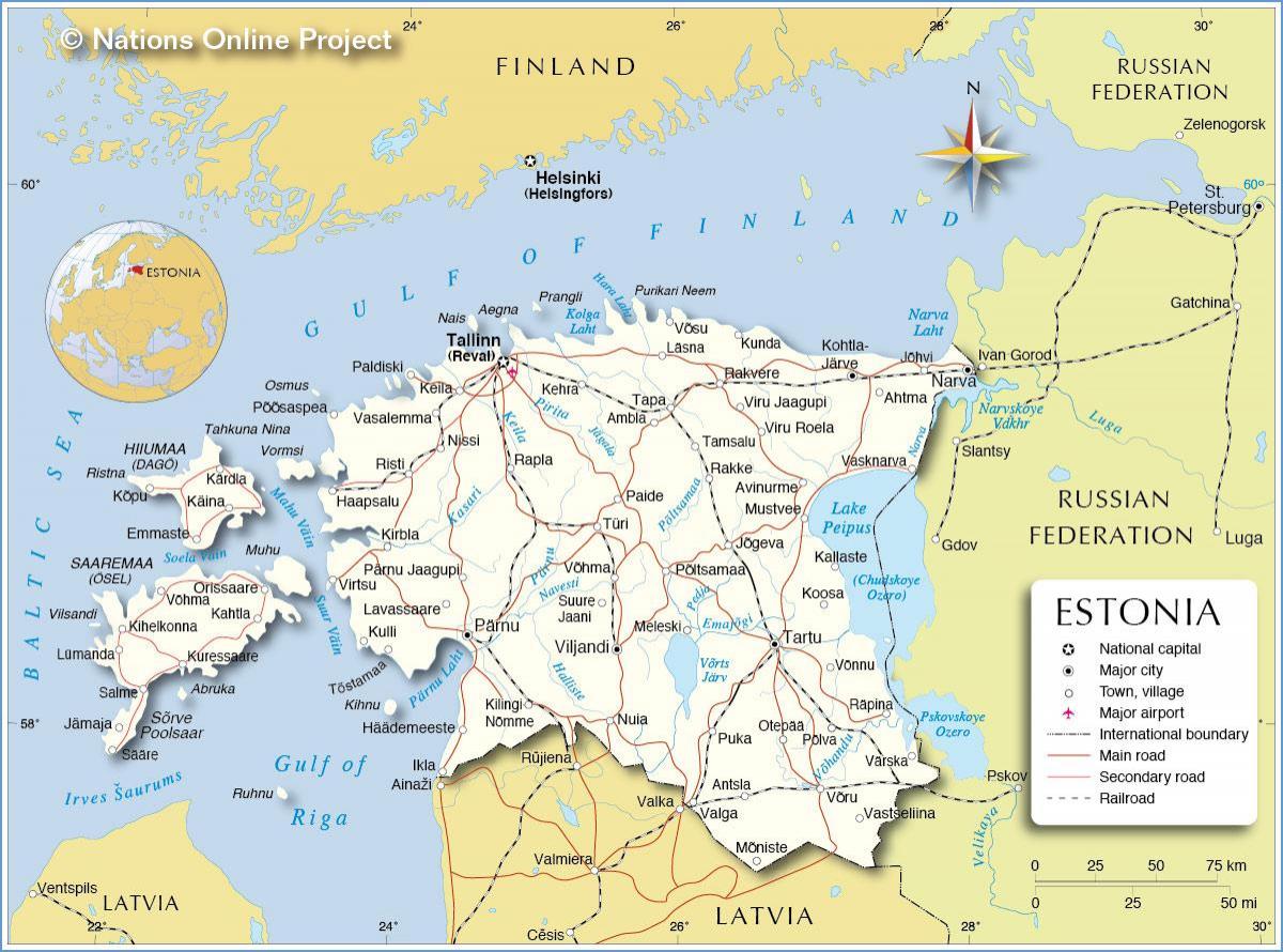kaart van Estland stad