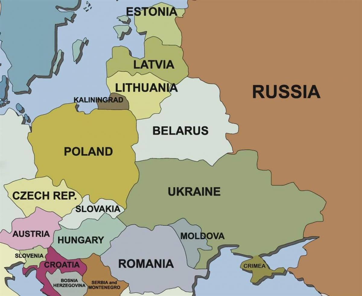 kaart van die kaart Estland omliggende lande