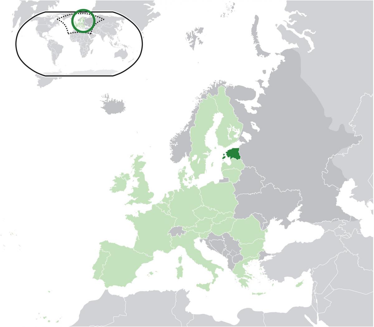 Estland op die kaart van europa
