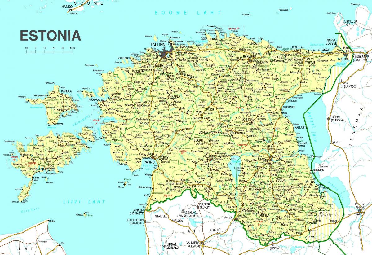 kaart van Estland pad